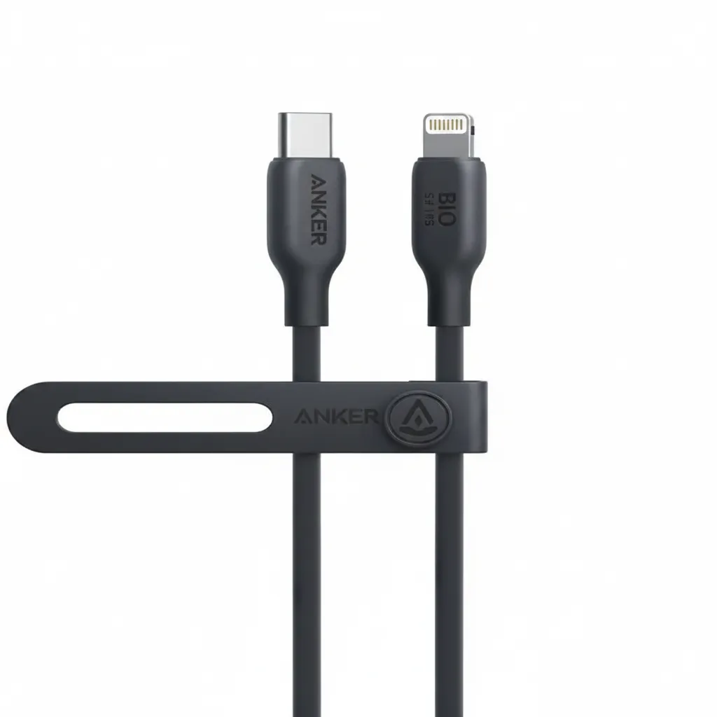 كابل Anker 542 USB-C to لايتننج حيوي، بطول 6ft، أسود، A80B2H11، لأجهزة Apple.