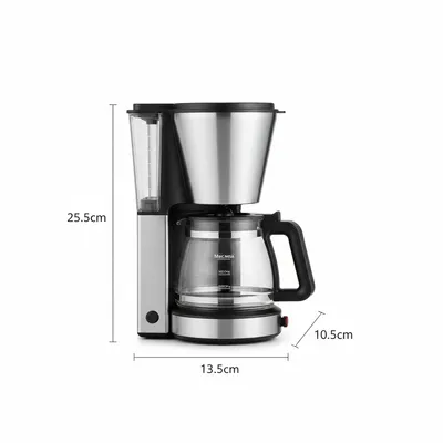 ماكينة قهوة Macnoa MacDrip V2 MD-24MD20-SL فضية، تصميم أنيق، أبعاد 13.5 × 25.5 × 10.5 cm.